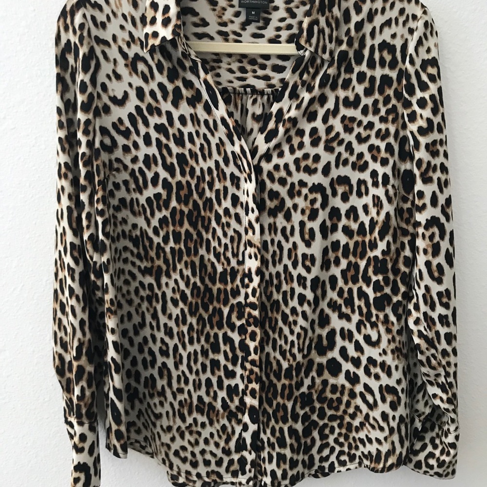 Leopard print dress blouse